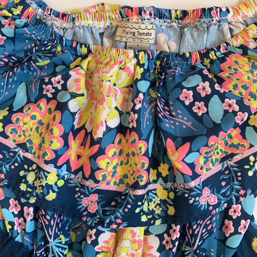 Flying Tomato Floral Off-Shoulder Dress - Blue and Pink - Picture 3 of 3